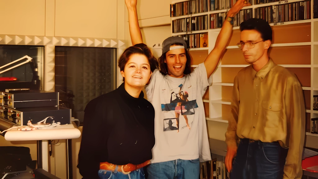 Abschiedsfoto im Studio mit Sigrun Reininghaus, Herbert Bauernebel & Pierre Saffarnia